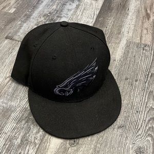 Black on black Philadelphia Eagles fitted hat